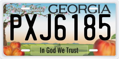 GA license plate PXJ6185
