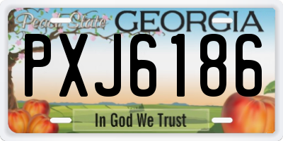 GA license plate PXJ6186