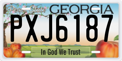 GA license plate PXJ6187