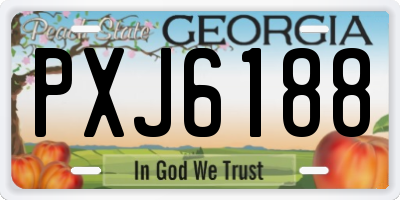 GA license plate PXJ6188