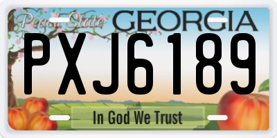 GA license plate PXJ6189