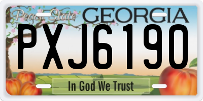 GA license plate PXJ6190