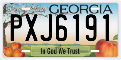 GA license plate PXJ6191