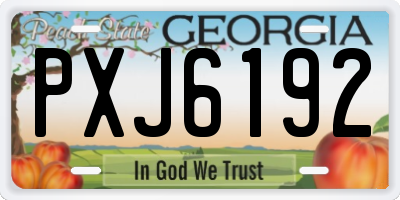 GA license plate PXJ6192