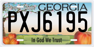 GA license plate PXJ6195