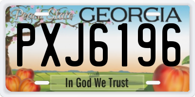 GA license plate PXJ6196