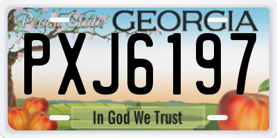 GA license plate PXJ6197