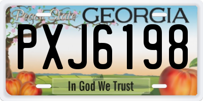 GA license plate PXJ6198