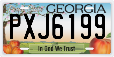 GA license plate PXJ6199