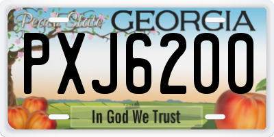 GA license plate PXJ6200