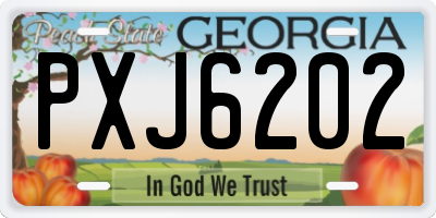 GA license plate PXJ6202