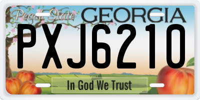 GA license plate PXJ6210
