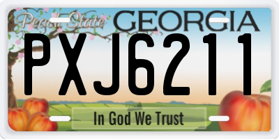GA license plate PXJ6211
