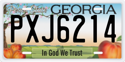 GA license plate PXJ6214