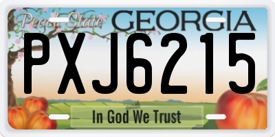 GA license plate PXJ6215