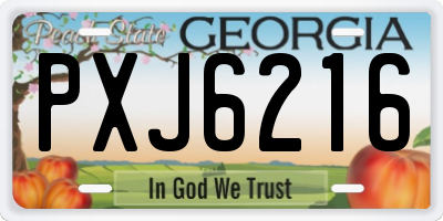 GA license plate PXJ6216