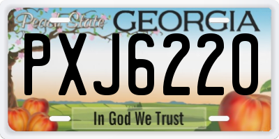 GA license plate PXJ6220