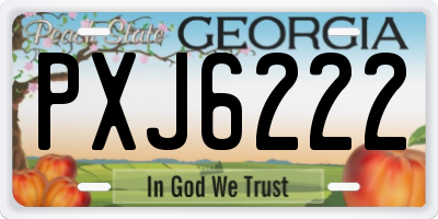 GA license plate PXJ6222