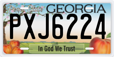 GA license plate PXJ6224