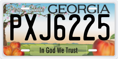 GA license plate PXJ6225