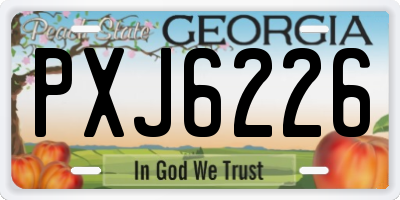 GA license plate PXJ6226