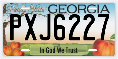 GA license plate PXJ6227