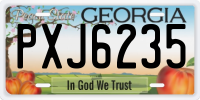 GA license plate PXJ6235