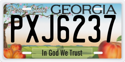 GA license plate PXJ6237