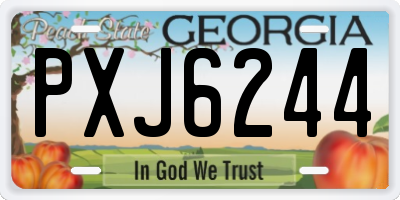 GA license plate PXJ6244