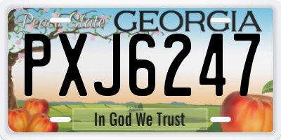 GA license plate PXJ6247