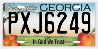 GA license plate PXJ6249