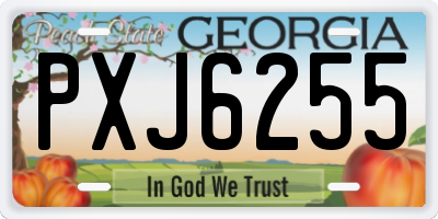 GA license plate PXJ6255
