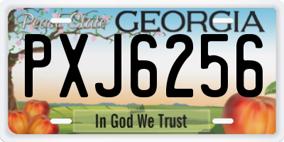 GA license plate PXJ6256