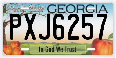 GA license plate PXJ6257