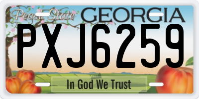 GA license plate PXJ6259