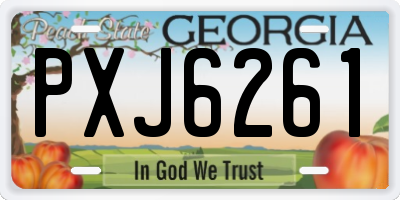 GA license plate PXJ6261