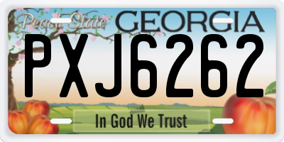 GA license plate PXJ6262