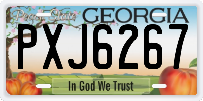 GA license plate PXJ6267
