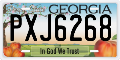 GA license plate PXJ6268