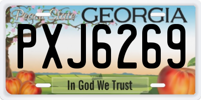 GA license plate PXJ6269