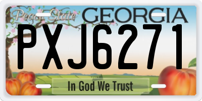 GA license plate PXJ6271