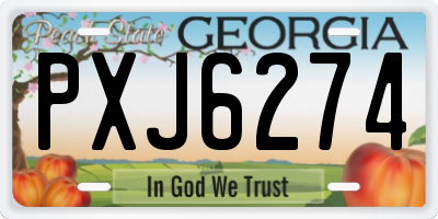 GA license plate PXJ6274