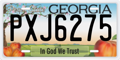 GA license plate PXJ6275