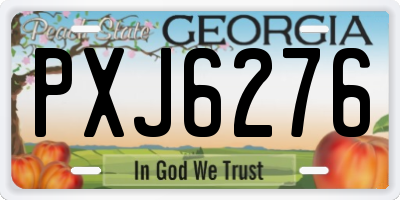 GA license plate PXJ6276