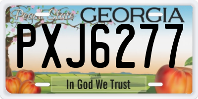 GA license plate PXJ6277