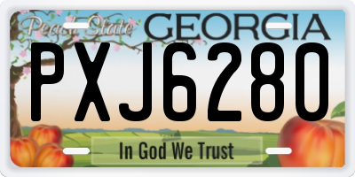 GA license plate PXJ6280