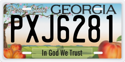 GA license plate PXJ6281