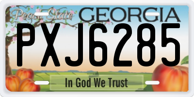 GA license plate PXJ6285