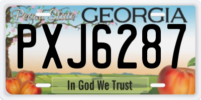 GA license plate PXJ6287