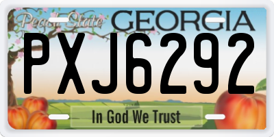 GA license plate PXJ6292
